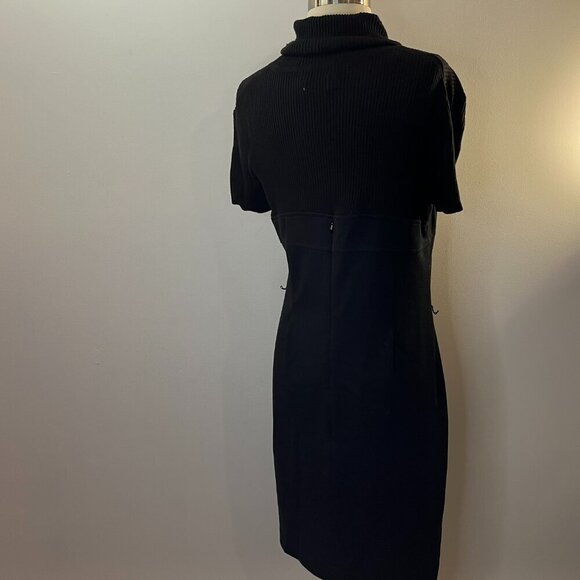 Michael Kors Women's Black Turtleneck Ribbed Upper Dress - Size 8 - Picture 4 of 5